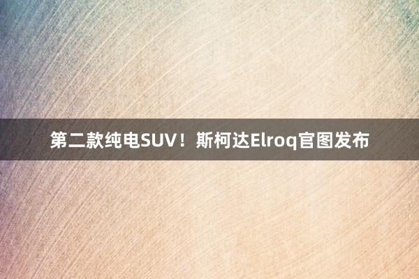 第二款纯电SUV！斯柯达Elroq官图发布