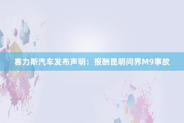 赛力斯汽车发布声明：报酬昆明问界M9事故